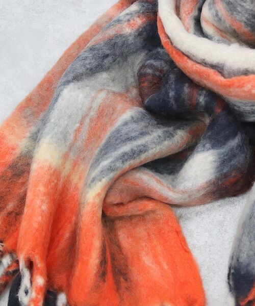 Rouge vif la cle / ルージュ・ヴィフ ラクレ マフラー・ショール・スヌード・ストール | チェックマフラー/40x180/マフラー大判/ロング/お出かけ | 詳細12