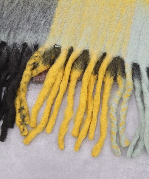 Rouge vif la cle / ルージュ・ヴィフ ラクレ マフラー・ショール・スヌード・ストール | チェックマフラー/40x180/マフラー大判/ロング/お出かけ | 詳細14