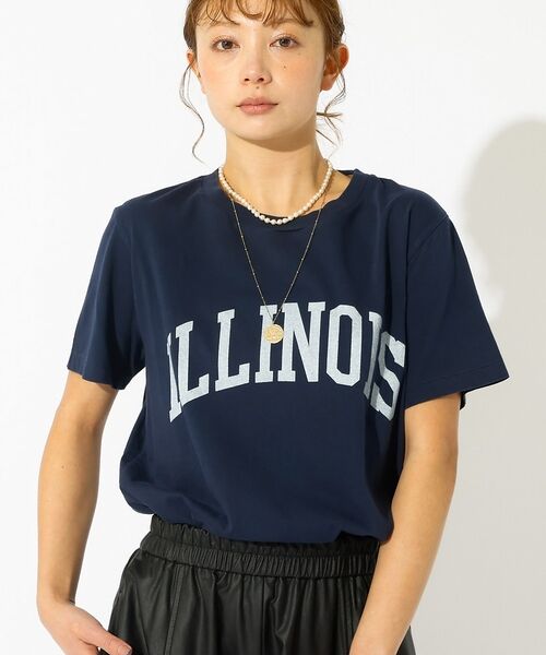 Rouge vif la cle / ルージュ・ヴィフ ラクレ Tシャツ | 【REMI RELIEF / レミレリーフ】LW加工T "ILLINOIS" /（ネイビー）