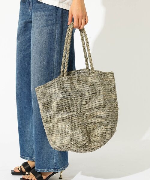 Rouge vif la cle / ルージュ・ヴィフ ラクレ かごバック | 【MADE IN MADA /メイドインマダ】ALICE MM BAG：ラフィア（グレー）