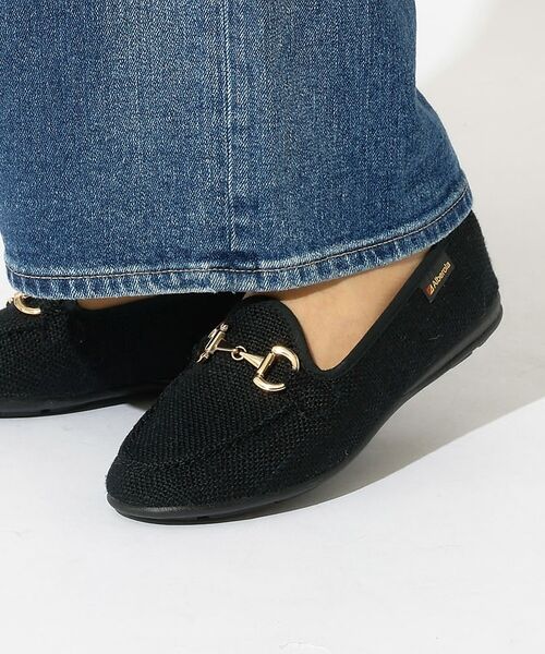 Rouge vif la cle / ルージュ・ヴィフ ラクレ パンプス | 【ALBEROLA / アルベローラ】ラフィア調 ビットローファー / フラット（ブラック）