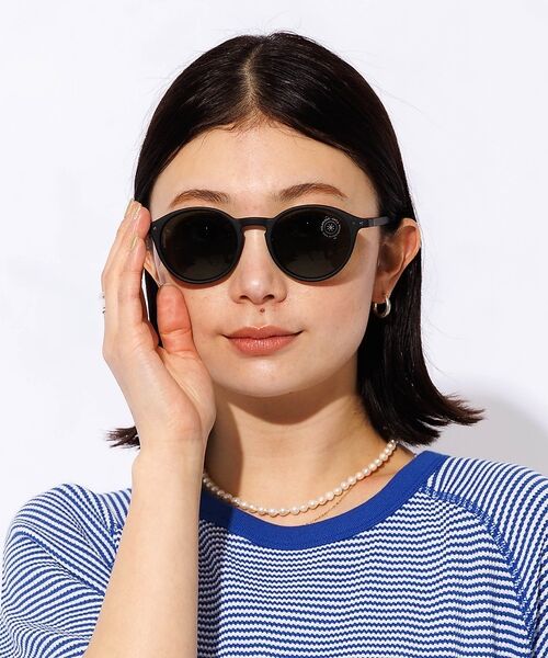 Rouge vif la cle / ルージュ・ヴィフ ラクレ サングラス・メガネ | 【IZIPIZI】偏光サングラス / ボストン / UVカット / #D【予約】（ブラック）
