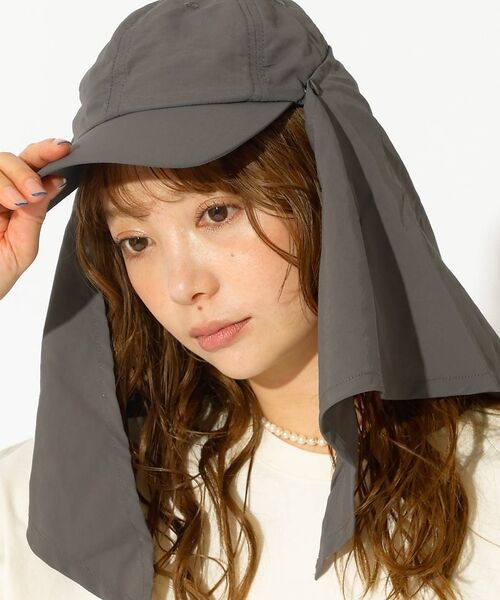 Rouge vif la cle / ルージュ・ヴィフ ラクレ ハット | 【Ruben/ルーベン】ナイロンスカーフキャップ/NYLON CARF CAP/（チャコールグレー）