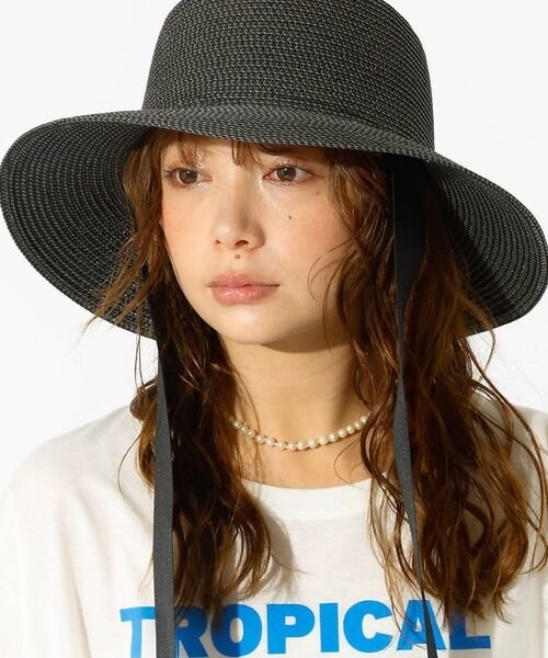 Rouge vif la cle / ルージュ・ヴィフ ラクレ ハット | 【Ruben/ルーベン】リボン付き麦わらハット/RUS-8309【WEB限定】【（ブラック）