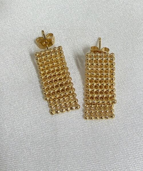 Rouge vif la cle / ルージュ・ヴィフ ラクレ ピアス・イヤリング | 【Caline Paris/カリーヌパリ】ゴールドメッシュピアス/両耳 | 詳細2