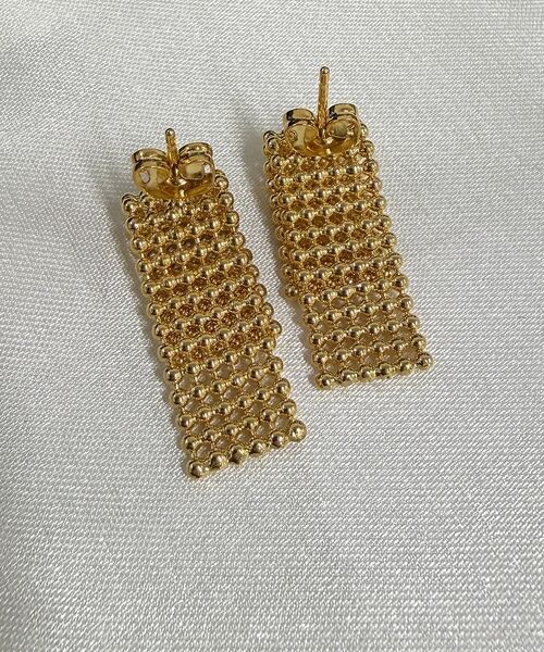 Rouge vif la cle / ルージュ・ヴィフ ラクレ ピアス・イヤリング | 【Caline Paris/カリーヌパリ】ゴールドメッシュピアス/両耳 | 詳細4