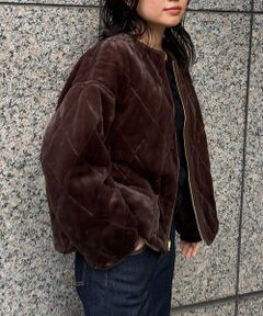 Rouge vif la cle / ルージュ・ヴィフ ラクレ ブルゾン | リバーシブルパネトレーションファーキルトブルゾン