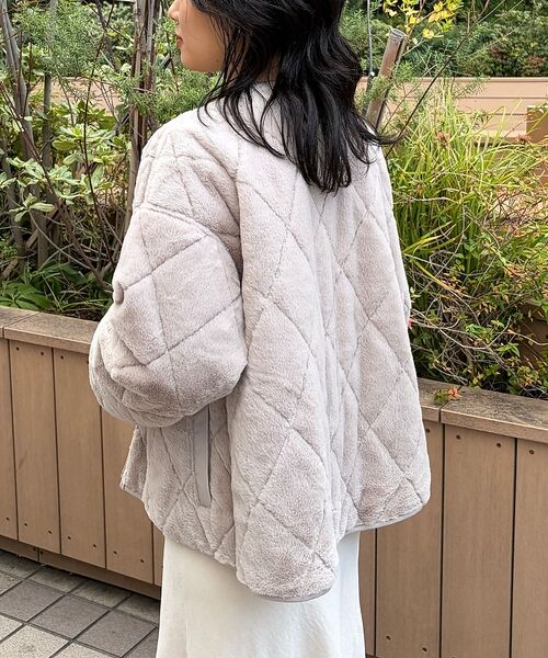 Rouge vif la cle / ルージュ・ヴィフ ラクレ ブルゾン | リバーシブルパネトレーションファーキルトブルゾン | 詳細6