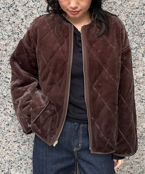 Rouge vif la cle / ルージュ・ヴィフ ラクレ ブルゾン | リバーシブルパネトレーションファーキルトブルゾン | 詳細22