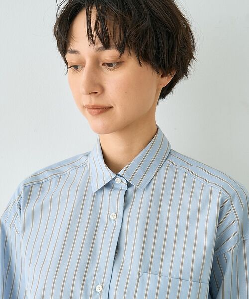 Rouge vif la cle / ルージュ・ヴィフ ラクレ シャツ・ブラウス | ストライプメンズライクコットンシャツ【予約】 | 詳細14