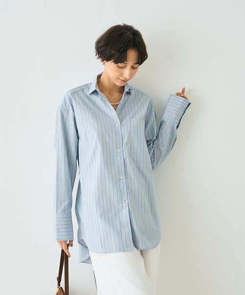 Rouge vif la cle / ルージュ・ヴィフ ラクレ シャツ・ブラウス | ストライプメンズライクコットンシャツ【予約】 | 詳細2