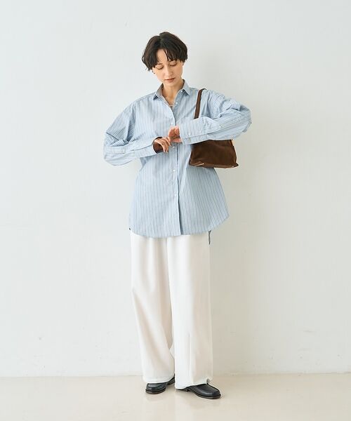 Rouge vif la cle / ルージュ・ヴィフ ラクレ シャツ・ブラウス | ストライプメンズライクコットンシャツ【予約】 | 詳細7