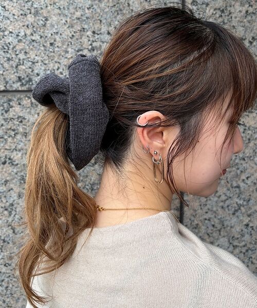 Rouge vif la cle / ルージュ・ヴィフ ラクレ ヘアアクセサリー | 【heyep／ヘイップ】ニットロゴシュシュ KNIT LOGO SCRUNCHI | 詳細3