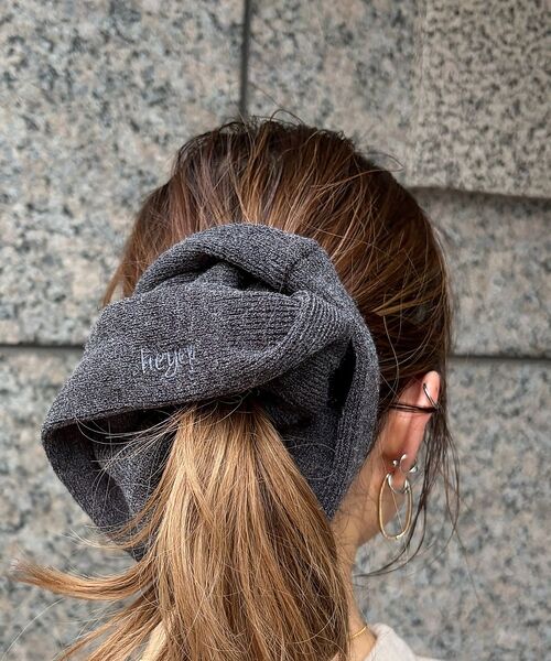 Rouge vif la cle / ルージュ・ヴィフ ラクレ ヘアアクセサリー | 【heyep／ヘイップ】ニットロゴシュシュ KNIT LOGO SCRUNCHI | 詳細5