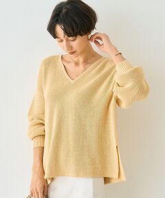 Rouge vif la cle / ルージュ・ヴィフ ラクレ ニット・セーター | 片畦ハートVネックコットンプルオーバーニット【予約】