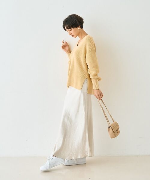 Rouge vif la cle / ルージュ・ヴィフ ラクレ ニット・セーター | 片畦ハートVネックコットンプルオーバーニット【予約】 | 詳細10