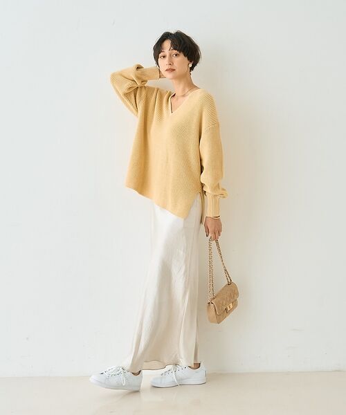 Rouge vif la cle / ルージュ・ヴィフ ラクレ ニット・セーター | 片畦ハートVネックコットンプルオーバーニット【予約】 | 詳細11