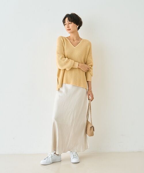 Rouge vif la cle / ルージュ・ヴィフ ラクレ ニット・セーター | 片畦ハートVネックコットンプルオーバーニット【予約】 | 詳細12