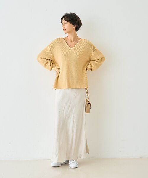 Rouge vif la cle / ルージュ・ヴィフ ラクレ ニット・セーター | 片畦ハートVネックコットンプルオーバーニット【予約】 | 詳細13