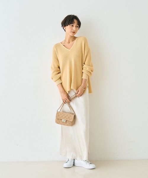 Rouge vif la cle / ルージュ・ヴィフ ラクレ ニット・セーター | 片畦ハートVネックコットンプルオーバーニット【予約】 | 詳細14