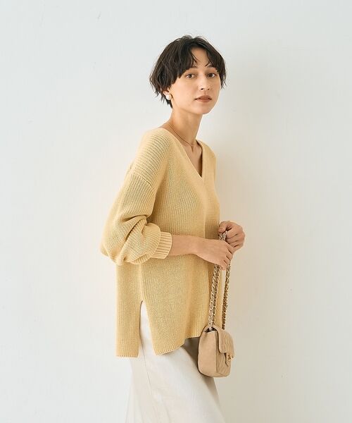 Rouge vif la cle / ルージュ・ヴィフ ラクレ ニット・セーター | 片畦ハートVネックコットンプルオーバーニット【予約】 | 詳細3