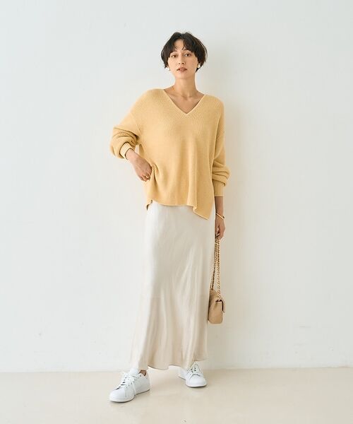 Rouge vif la cle / ルージュ・ヴィフ ラクレ ニット・セーター | 片畦ハートVネックコットンプルオーバーニット【予約】 | 詳細7