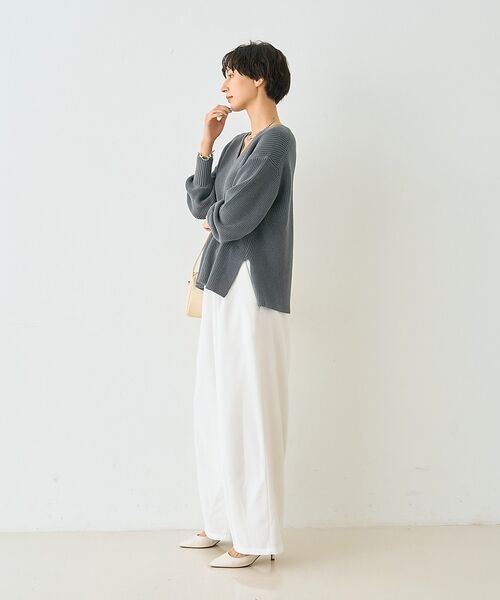 Rouge vif la cle / ルージュ・ヴィフ ラクレ ニット・セーター | 片畦ハートVネックコットンプルオーバーニット【予約】 | 詳細25