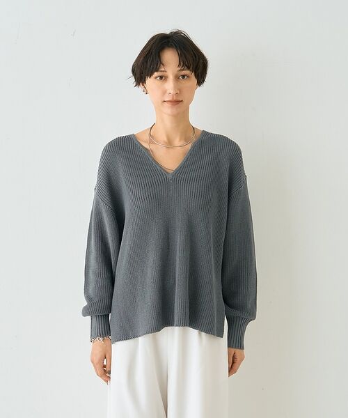 Rouge vif la cle / ルージュ・ヴィフ ラクレ ニット・セーター | 片畦ハートVネックコットンプルオーバーニット【予約】 | 詳細27