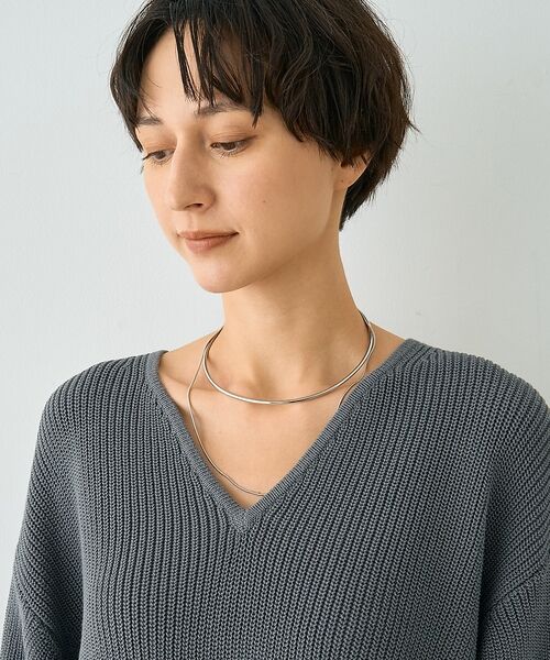 Rouge vif la cle / ルージュ・ヴィフ ラクレ ニット・セーター | 片畦ハートVネックコットンプルオーバーニット【予約】 | 詳細30