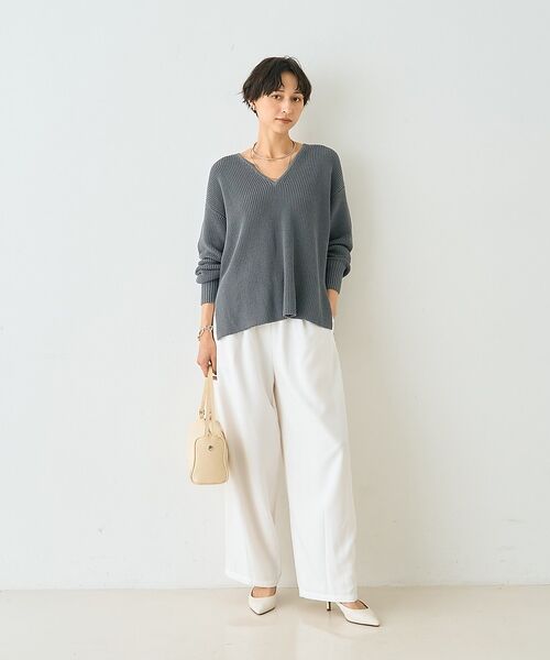 Rouge vif la cle / ルージュ・ヴィフ ラクレ ニット・セーター | 片畦ハートVネックコットンプルオーバーニット【予約】 | 詳細20