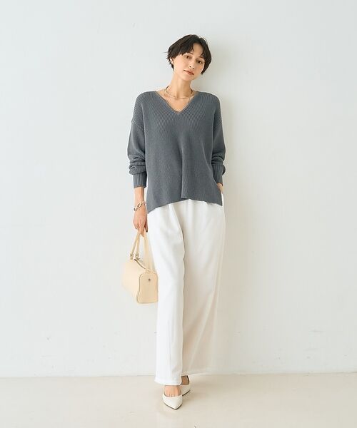 Rouge vif la cle / ルージュ・ヴィフ ラクレ ニット・セーター | 片畦ハートVネックコットンプルオーバーニット【予約】 | 詳細21