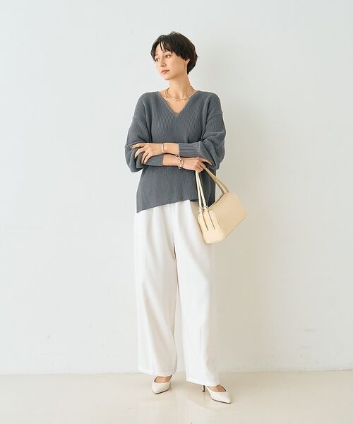 Rouge vif la cle / ルージュ・ヴィフ ラクレ ニット・セーター | 片畦ハートVネックコットンプルオーバーニット【予約】 | 詳細23