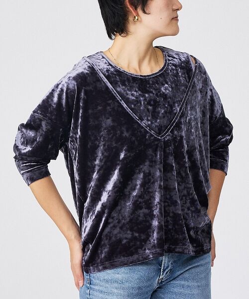 Rouge vif la cle / ルージュ・ヴィフ ラクレ Tシャツ | 【Keena/キーナ】【2枚セット】レイヤーVトップス/トップス/レイヤード/ベ（グレー）