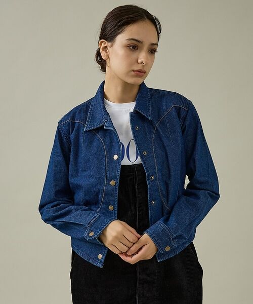 Rouge vif la cle / ルージュ・ヴィフ ラクレ テーラードジャケット | 【157 woadblue/イチゴーナナ ウォードブルー】サークルスナップジャケ | 詳細12