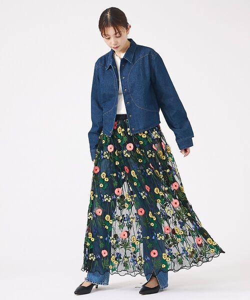 Rouge vif la cle / ルージュ・ヴィフ ラクレ テーラードジャケット | 【157 woadblue/イチゴーナナ ウォードブルー】サークルスナップジャケ | 詳細6