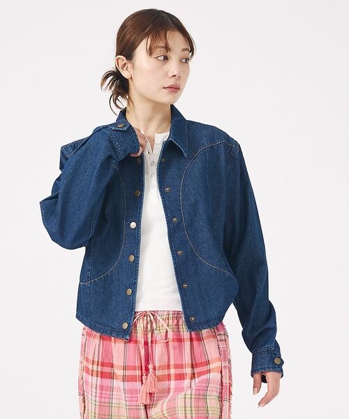 Rouge vif la cle / ルージュ・ヴィフ ラクレ テーラードジャケット | 【157 woadblue/イチゴーナナ ウォードブルー】サークルスナップジャケ | 詳細8