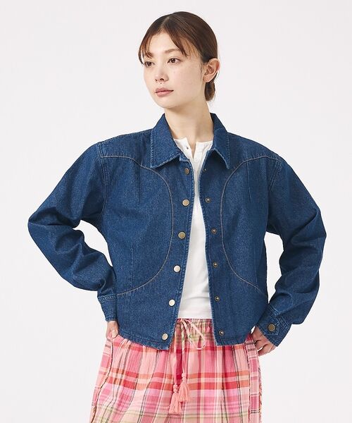 Rouge vif la cle / ルージュ・ヴィフ ラクレ テーラードジャケット | 【157 woadblue/イチゴーナナ ウォードブルー】サークルスナップジャケ | 詳細9