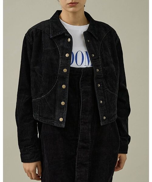 Rouge vif la cle / ルージュ・ヴィフ ラクレ テーラードジャケット | 【157 woadblue/イチゴーナナ ウォードブルー】サークルスナップジャケ（ブラック）