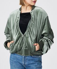 Rouge vif la cle / ルージュ・ヴィフ ラクレ ミリタリージャケット・コート | 【Keena/キーナ】ベルベットMA-1/アウター/ベロア/お出かけ【WEB限定