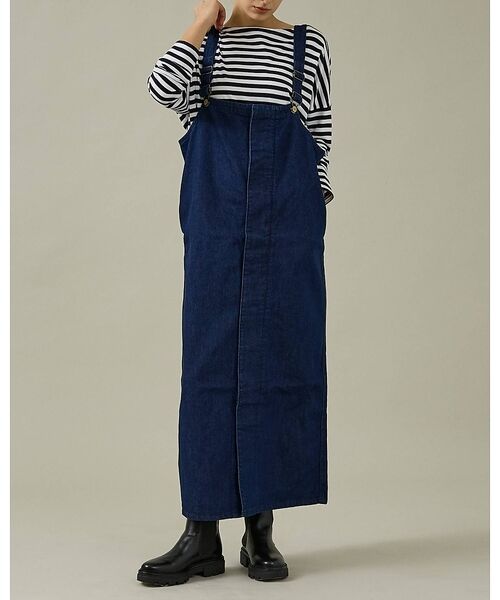 Rouge vif la cle / ルージュ・ヴィフ ラクレ ロング・マキシ丈スカート | 【157×WOADBLUE】オーバーオールスカート/デニム/コットン【WEB限定（ブルー）