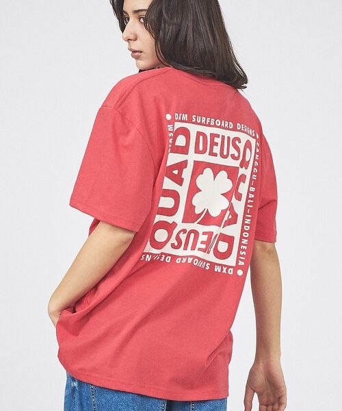 Rouge vif la cle / ルージュ・ヴィフ ラクレ Tシャツ | 【Deus Ex Machina/デウスエクスマキナ】Quad Tee / ロゴ（ピンク）