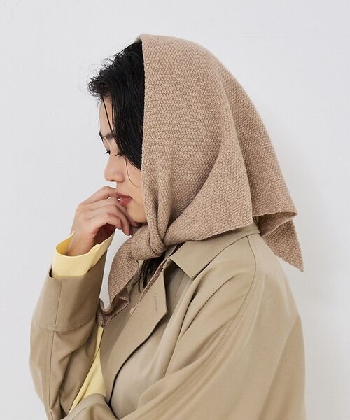 Rouge vif la cle / ルージュ・ヴィフ ラクレ マフラー・ショール・スヌード・ストール | 【WILLIAM BRUNTON/ウィリアム ブラントン】ヘッドスカーフ（ダークベージュ）