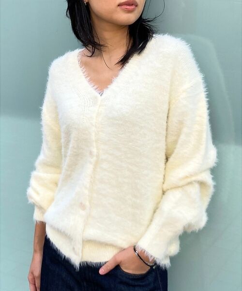 Rouge vif la cle / ルージュ・ヴィフ ラクレ カーディガン・ボレロ | 【一部店舗限定】ラメシャギーニットカーディガン（ホワイト）