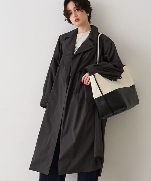 Rouge vif la cle / ルージュ・ヴィフ ラクレ ステンカラーコート | NEWクリスピー撥水ライトロングコート【予約】（チャコールグレー）