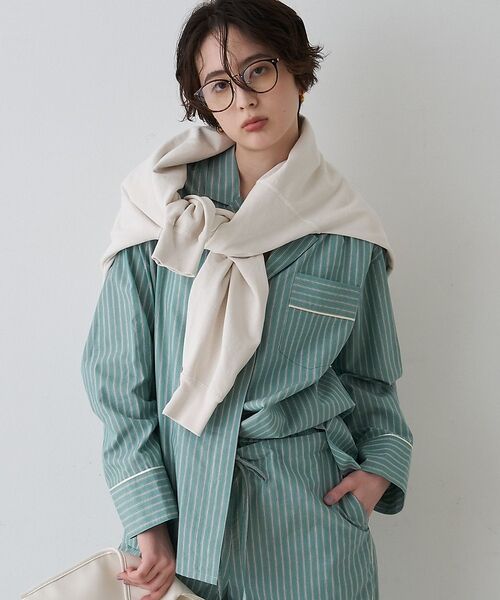 Rouge vif la cle / ルージュ・ヴィフ ラクレ シャツ・ブラウス | 【セットアップ対応】オープンカラーシャツ【予約】（ストライプ）