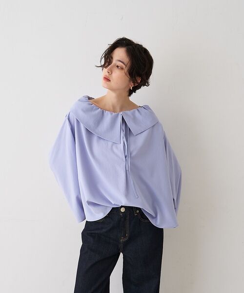 Rouge vif la cle / ルージュ・ヴィフ ラクレ シャツ・ブラウス | オーバーカラー変形テントラインブラウス【予約】 | 詳細2