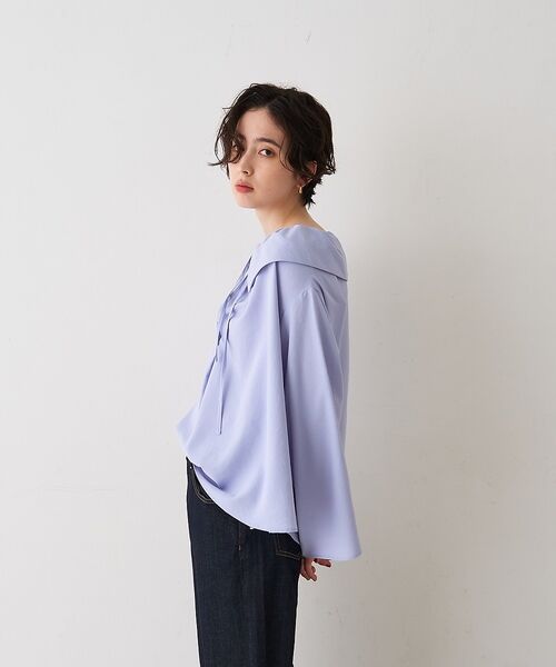 Rouge vif la cle / ルージュ・ヴィフ ラクレ シャツ・ブラウス | オーバーカラー変形テントラインブラウス【予約】 | 詳細5