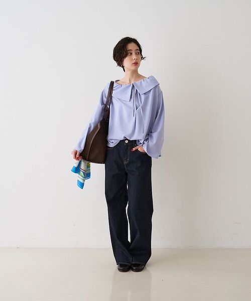 Rouge vif la cle / ルージュ・ヴィフ ラクレ シャツ・ブラウス | オーバーカラー変形テントラインブラウス【予約】 | 詳細7