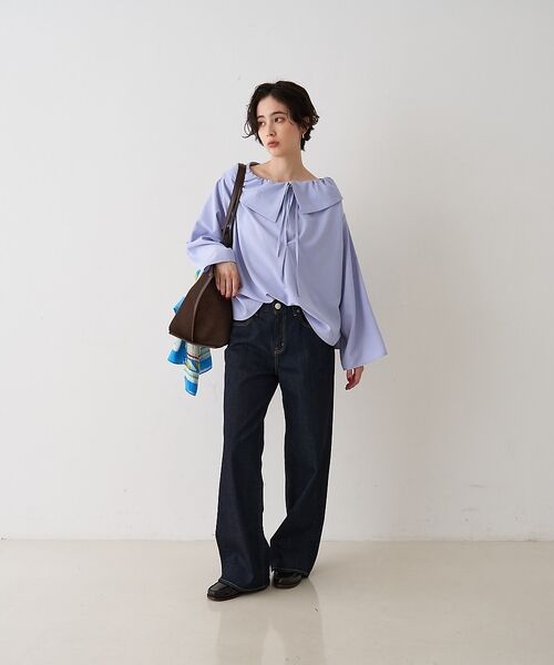 Rouge vif la cle / ルージュ・ヴィフ ラクレ シャツ・ブラウス | オーバーカラー変形テントラインブラウス【予約】 | 詳細9