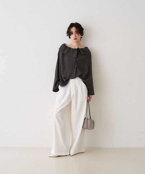 Rouge vif la cle / ルージュ・ヴィフ ラクレ シャツ・ブラウス | オーバーカラー変形テントラインブラウス【予約】 | 詳細20